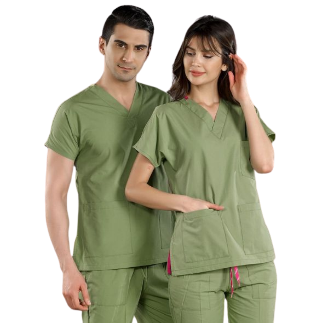 Fıstık Yeşili Dr Greys Scrubs (Terikoton/İnce Kumaş)  t100