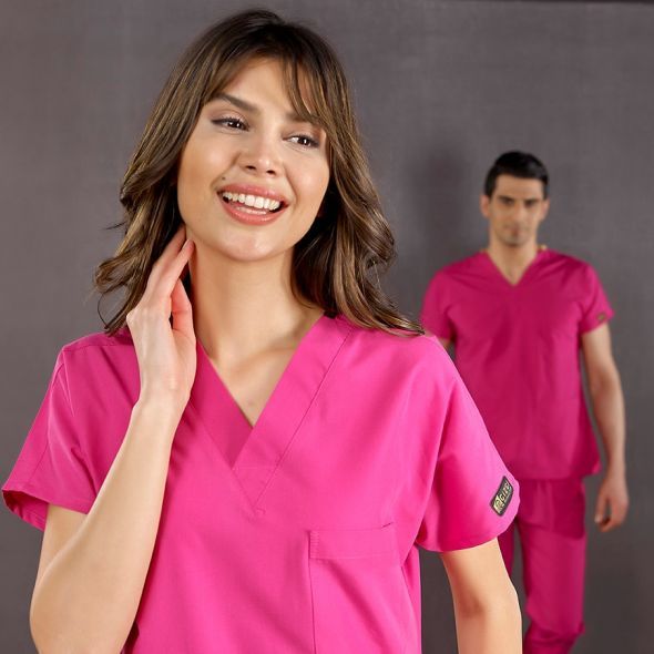 Fuşya Dr Greys Scrubs (Terikoton/İnce Kumaş)  t100