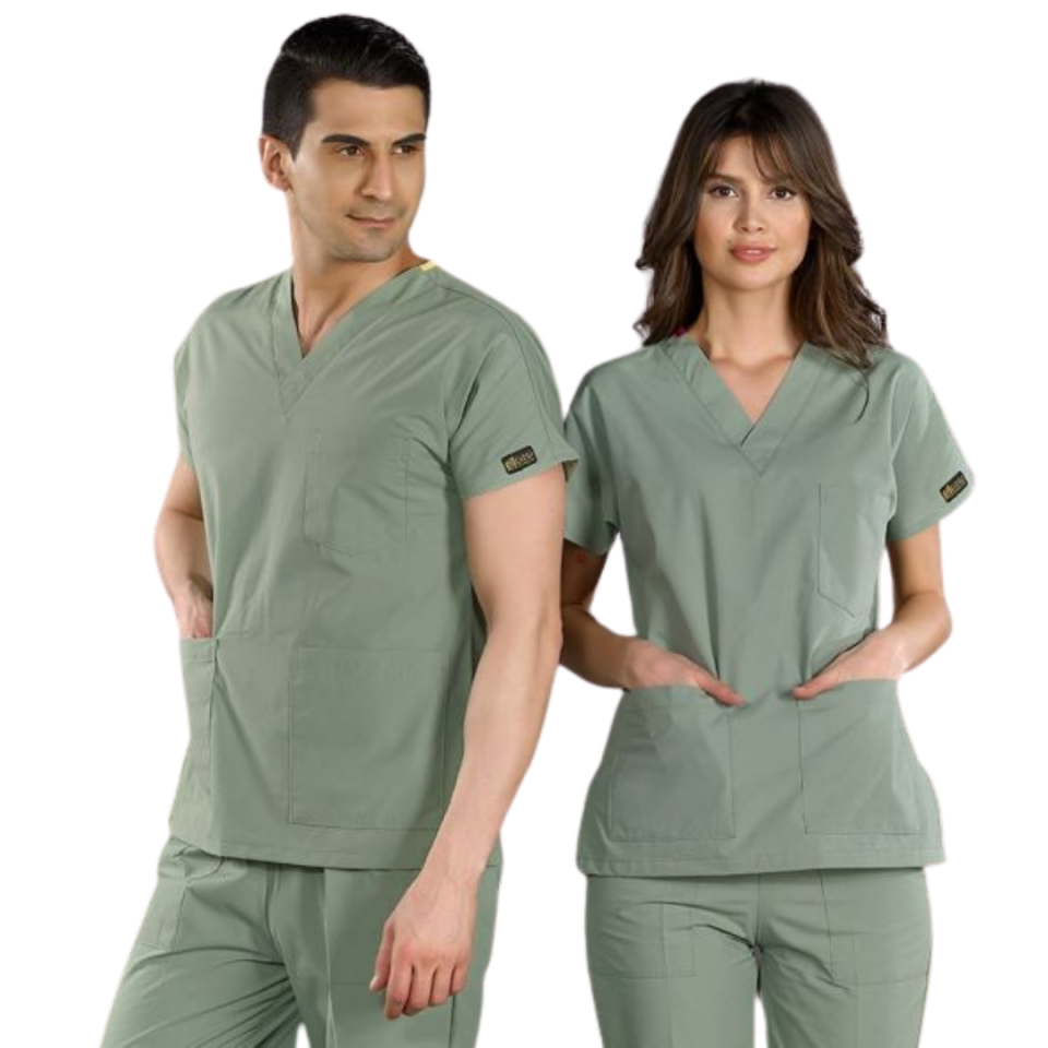 Küf Yeşili Dr Greys Scrubs (Terikoton/İnce Kumaş)  t100