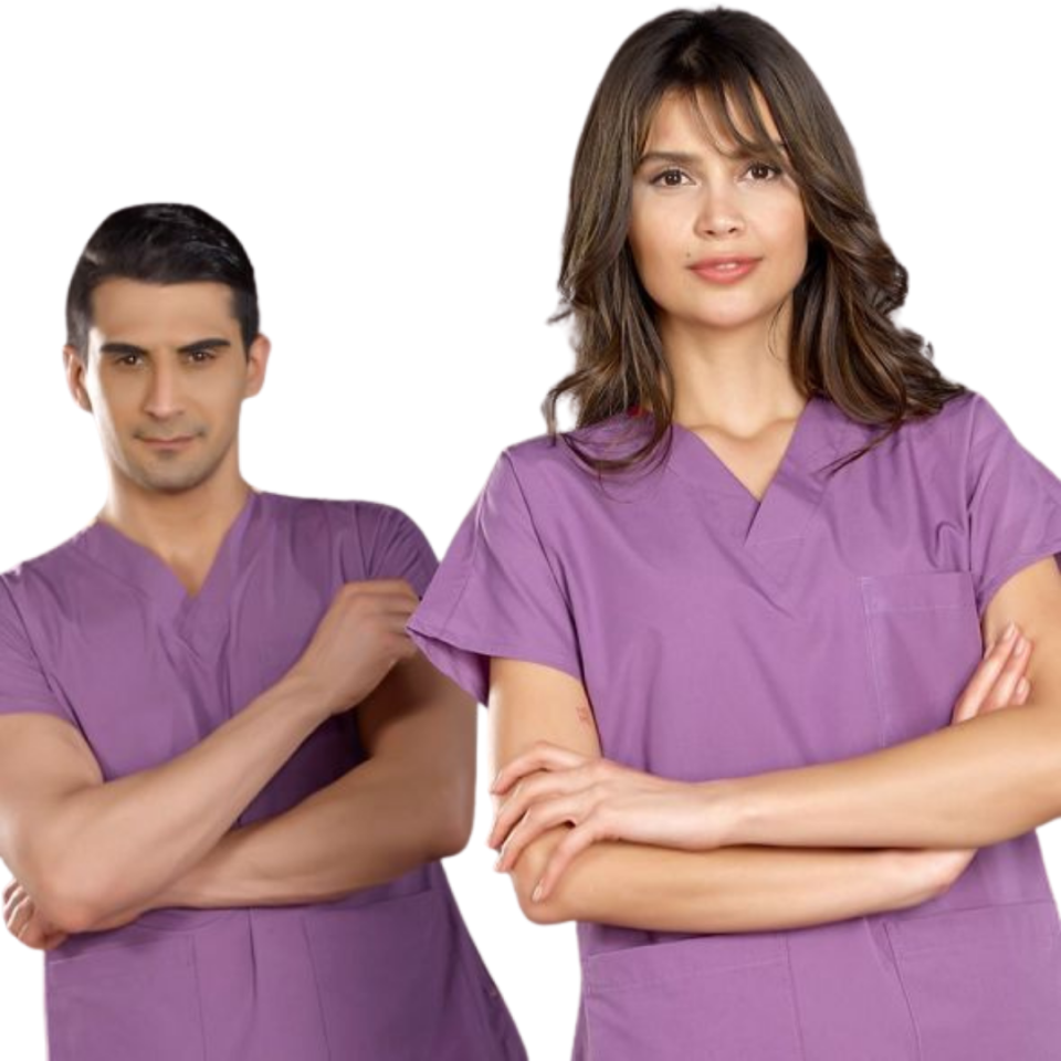 Mor Dr Greys Scrubs (Terikoton/İnce Kumaş)  t100