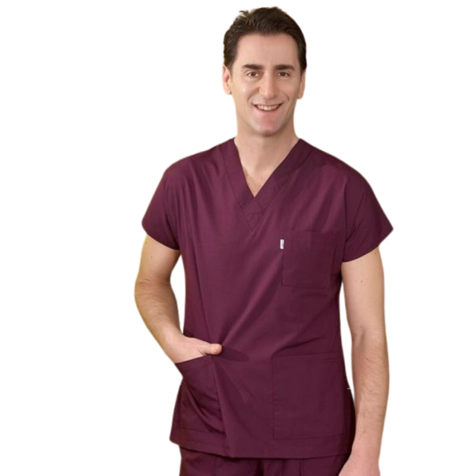 Mürdüm Dr Greys Scrubs (Terikoton/İnce Kumaş)  t100