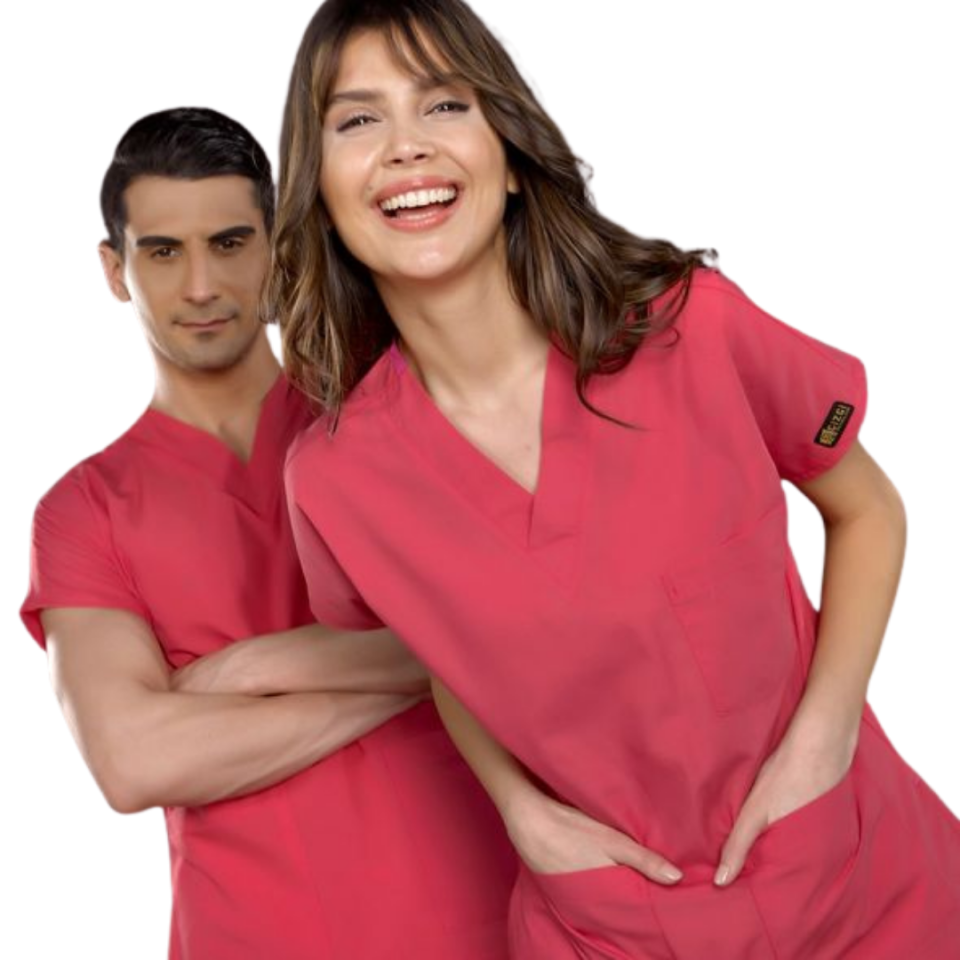 Nar Çiçeği Dr Greys Scrubs (Terikoton/İnce Kumaş)  t100