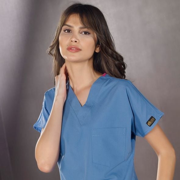 Parlement Mavisi Dr Greys Scrubs (Terikoton/İnce Kumaş)  t100 m (42-44) - İSİM İSTİYORUM