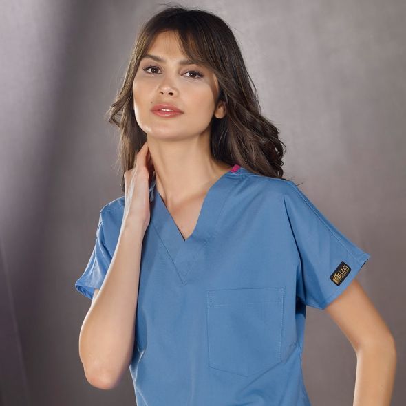 Parlement Mavisi Dr Greys Scrubs (Terikoton/İnce Kumaş)  t100