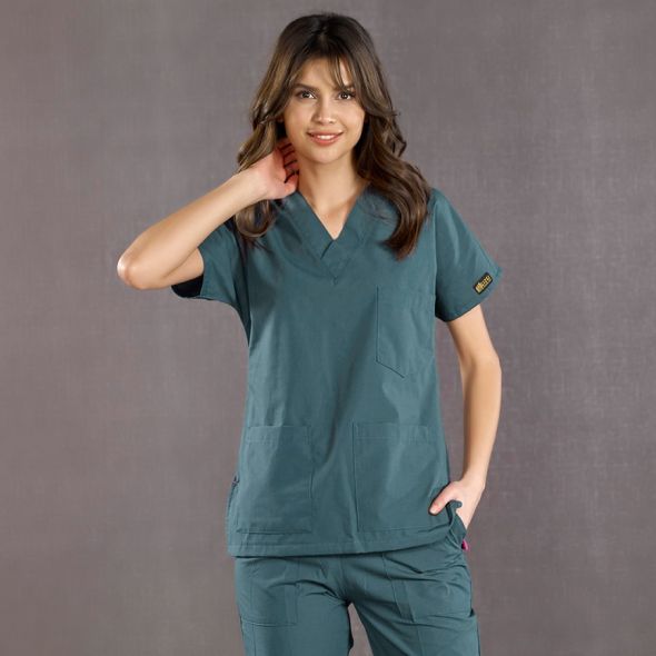 Petrol Yeşili Dr Greys Scrubs (Terikoton/İnce Kumaş)  t100