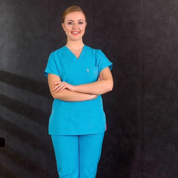Turkuaz Dr Greys Scrubs (Terikoton/İnce Kumaş)  t100