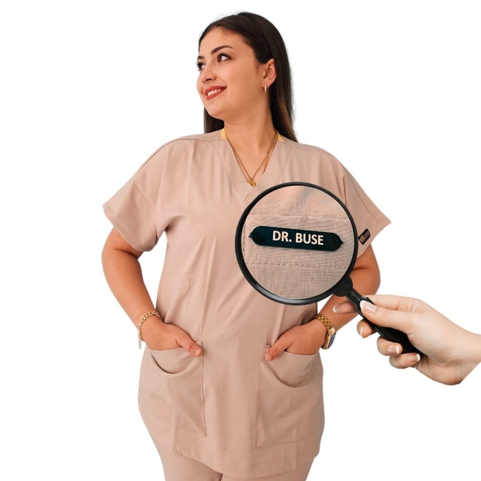 Açık Mavi V Yaka Scrubs (Terikoton/İnce Kumaş) t200