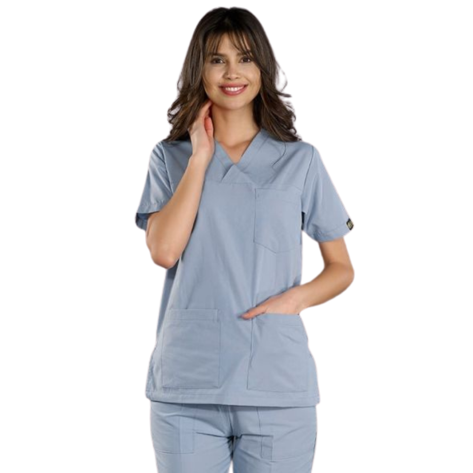 Duman Grisi V Yaka Scrubs (Terikoton/İnce Kumaş) t200