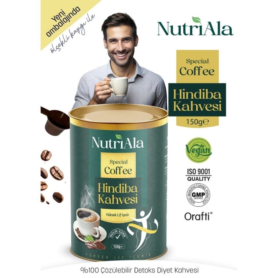 Hindiba Diyet Kahvesi Detox (INÜLİN,LİF,DETOKS) Orafti® 150 gr Klasik Tat Yeni Ambalaj