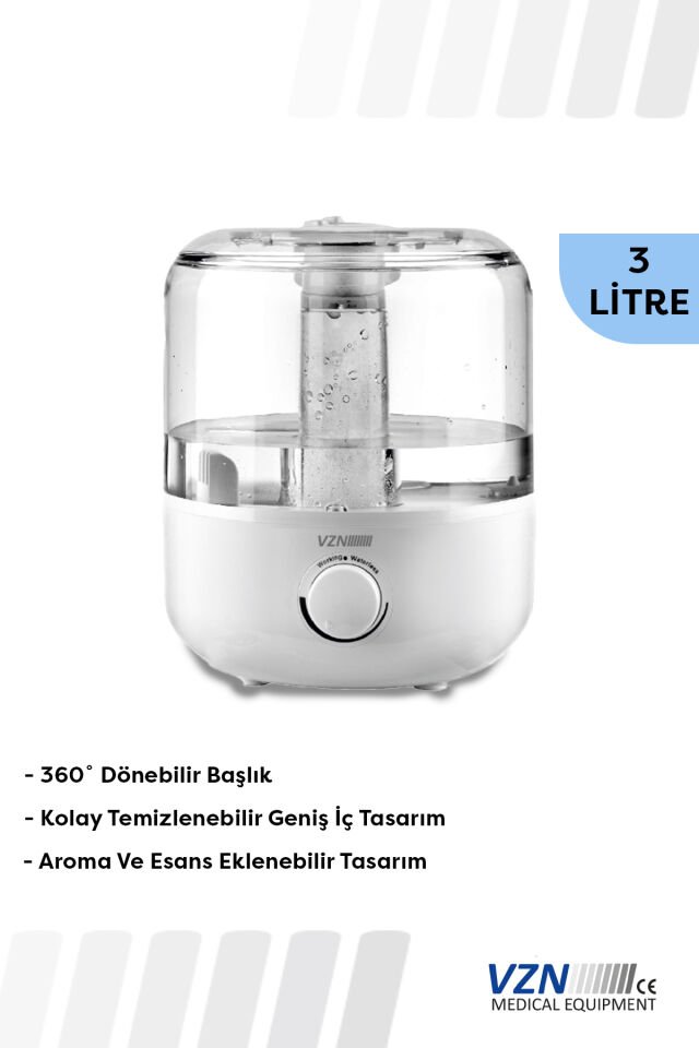 VZN MS-008 Hava Nemlendirici Buhar Makinesi 3L – Uzun Süreli Sessiz Çalışma