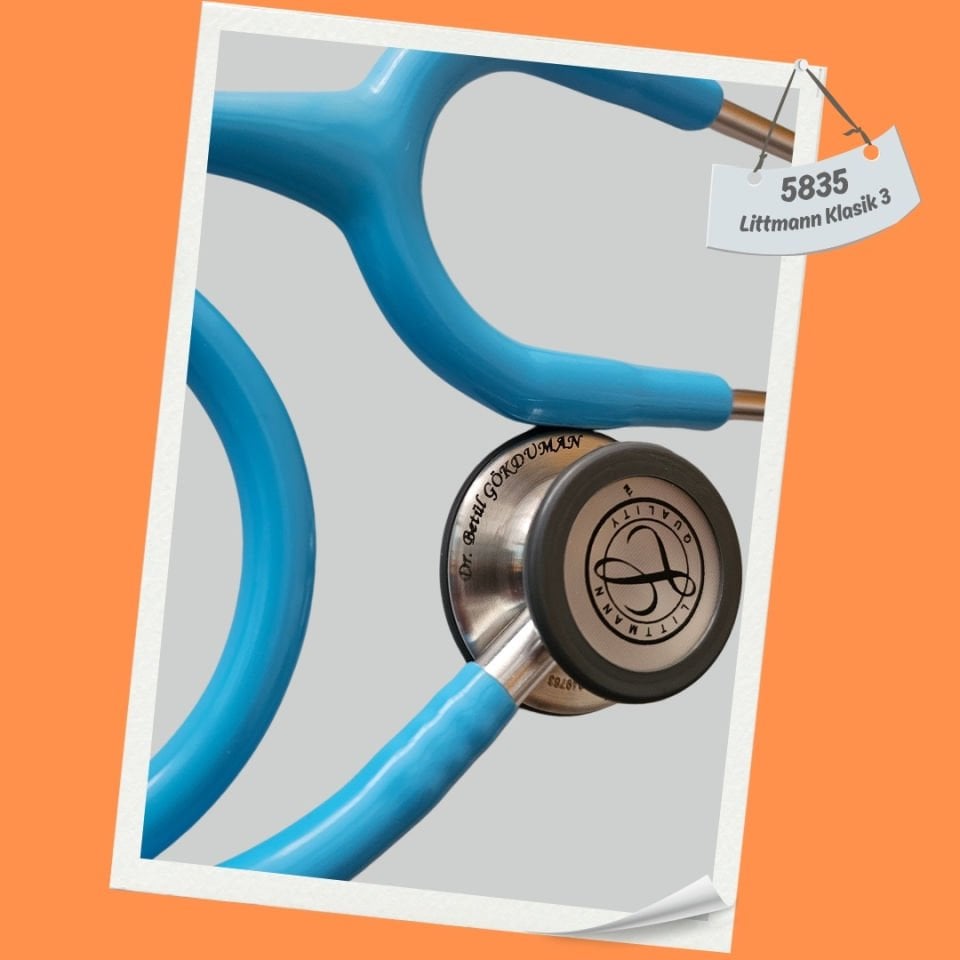 3M Littmann Klasik 3 Steteskop 5835 Turkuaz Hortum Paslanmaz Çelik Çan