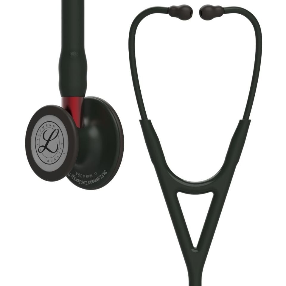 3M Littmann Steteskop Kardiyoloji 4 6200 Siyah /Kırmızı Kök 7 Yıl Garanti