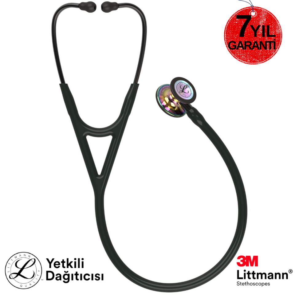 3M Littmann Steteskop Kardiyoloji 4 6165 Siyah Hortum 7 Yıl Garanti