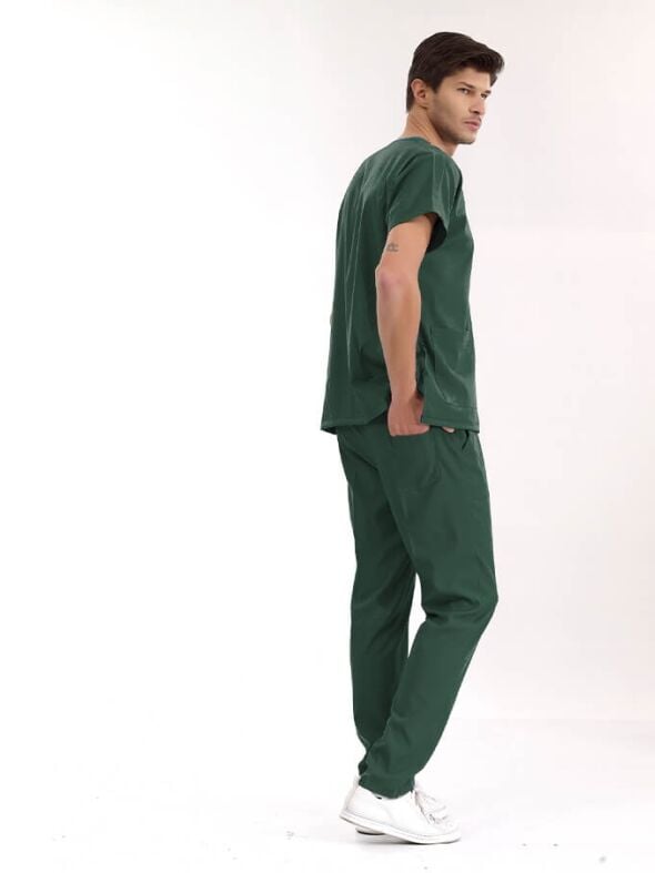 Avcı Yeşili Lüks Likralı Scrubs Greys Takım