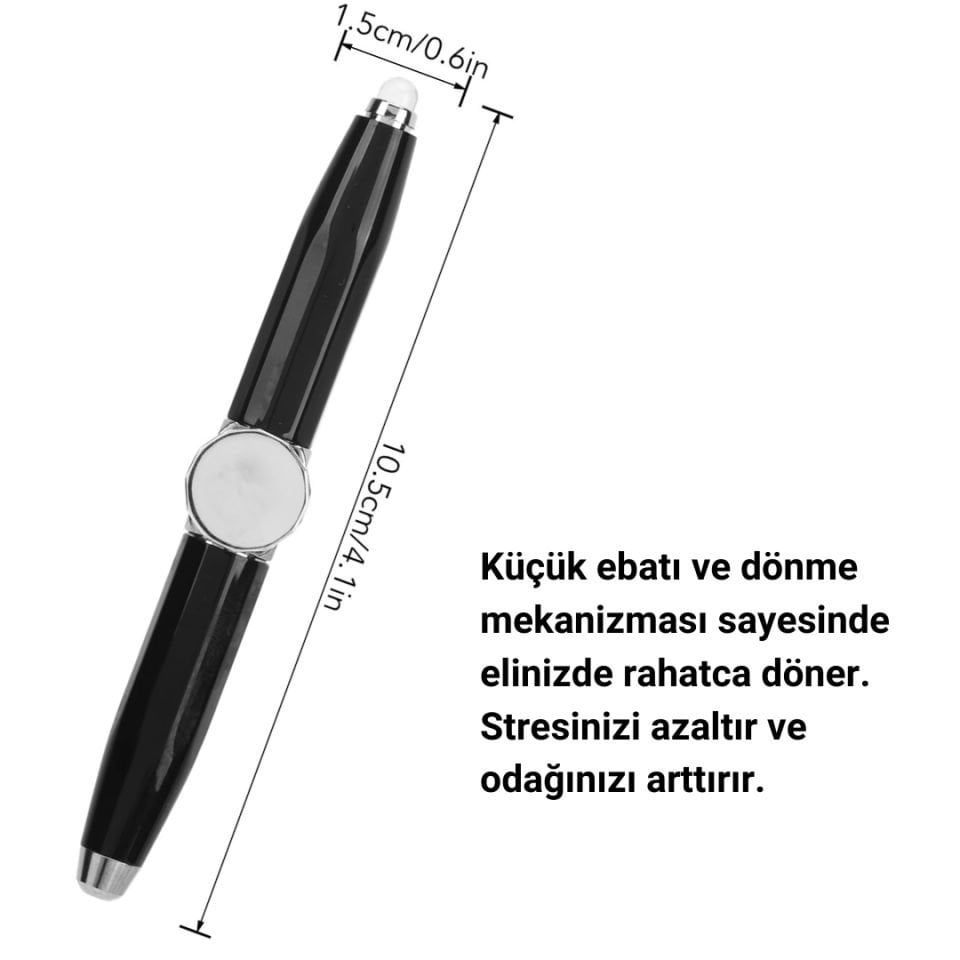 İsme Özel  Stres Çarklı Işıklı Muayene Kalemi