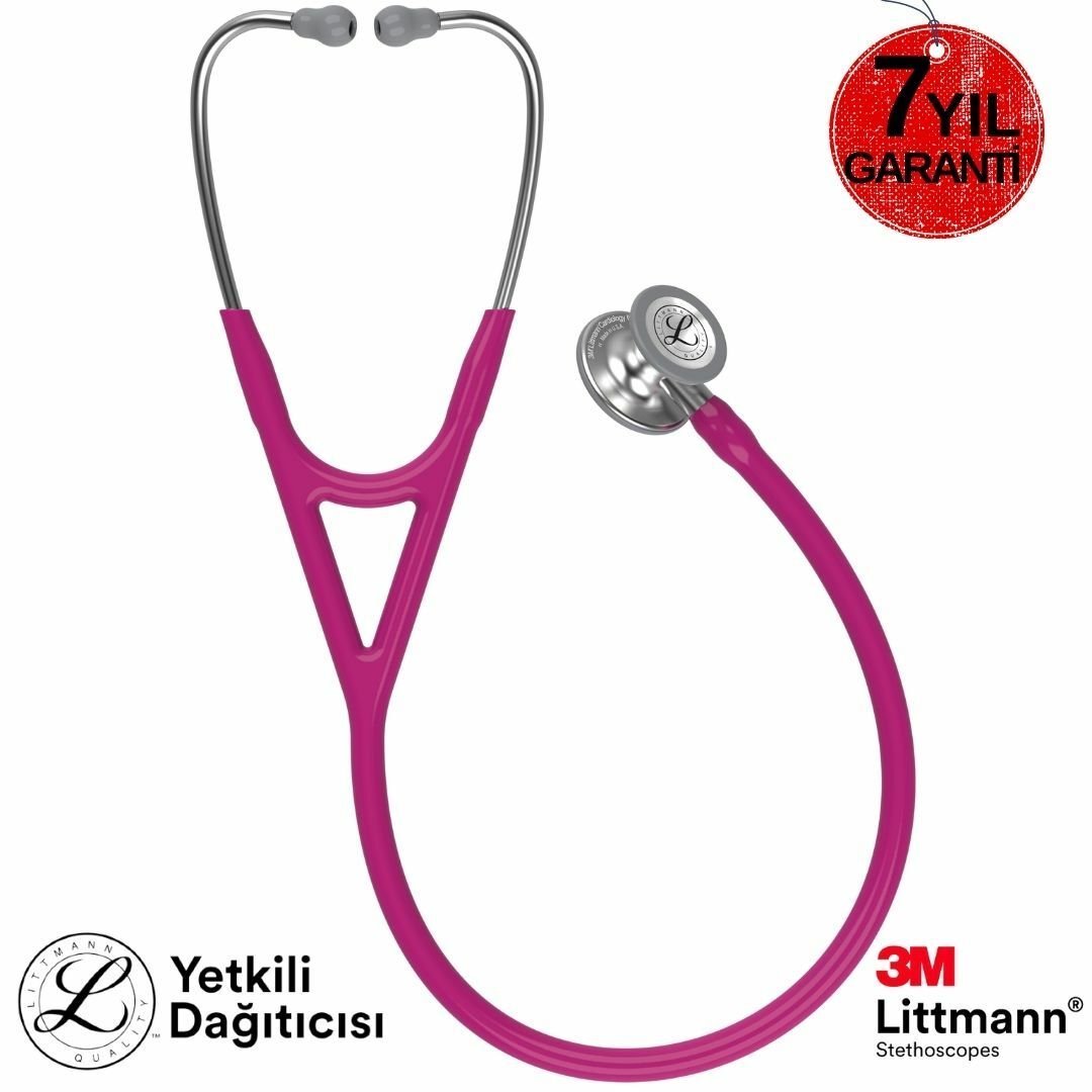 3M Littmann Steteskop Kardiyoloji 4 6158 Fuşya Hortum 7 Yıl Garanti