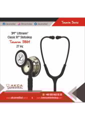 3M Littmann Klasik 3 Steteskop 5861 Siyah Hortum Şampanya Aynalı Çan YAY KISMINA İSİM - Hem Yay Hem Çan