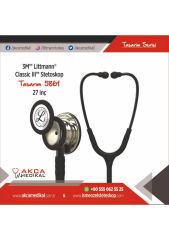 3M Littmann Klasik 3 Steteskop 5861 Siyah Hortum Şampanya Aynalı Çan YAY-ÇAN KISMINA İSİM - Yay kısmına