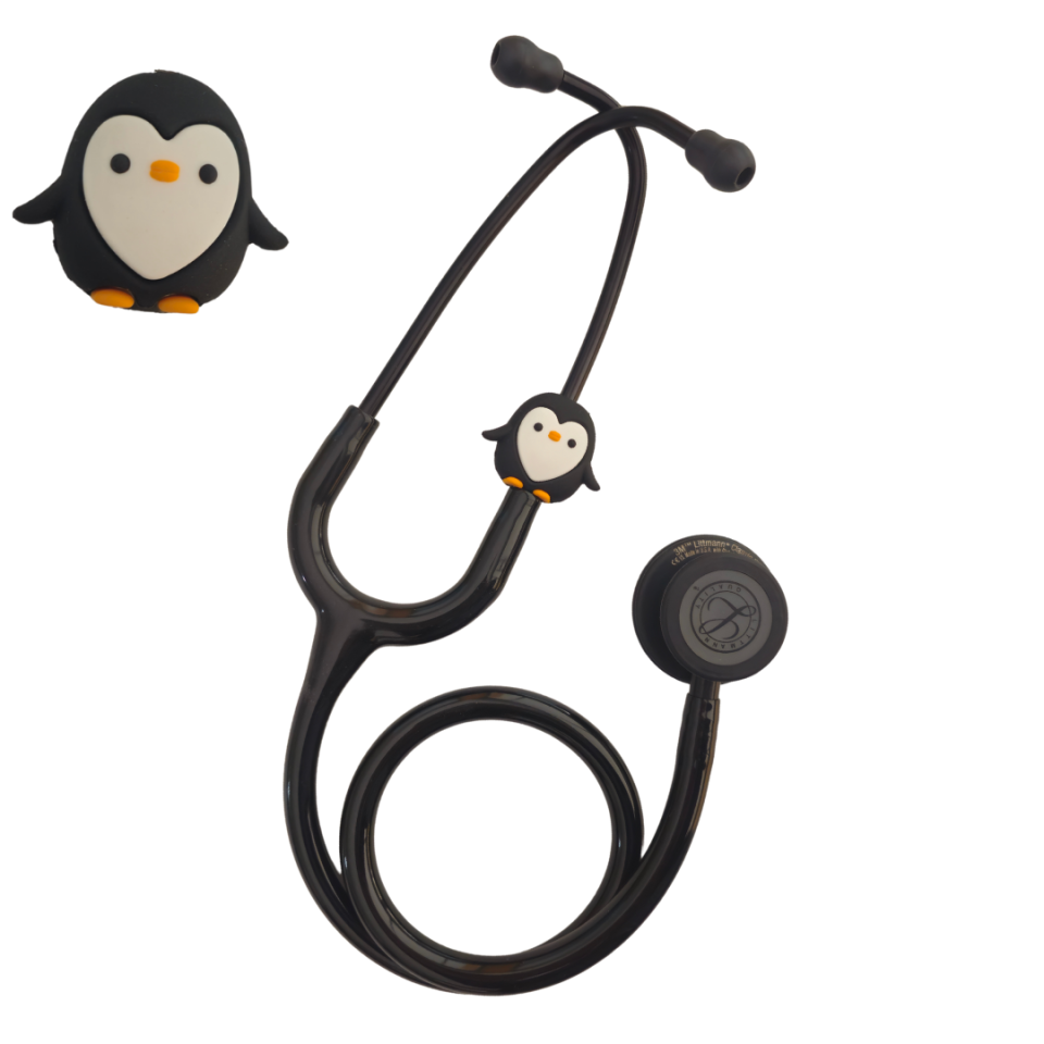 SEVİMLİ PENGUEN (SİYAH) STETESKOP SÜSÜ