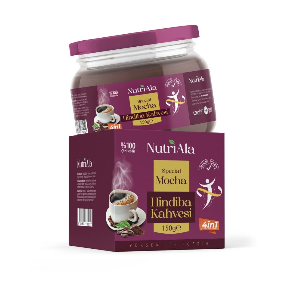 Hindiba Diyet Kahvesi Mocha Detox Kahvesi (inülin,lif,detoks) Orafti®-150gr