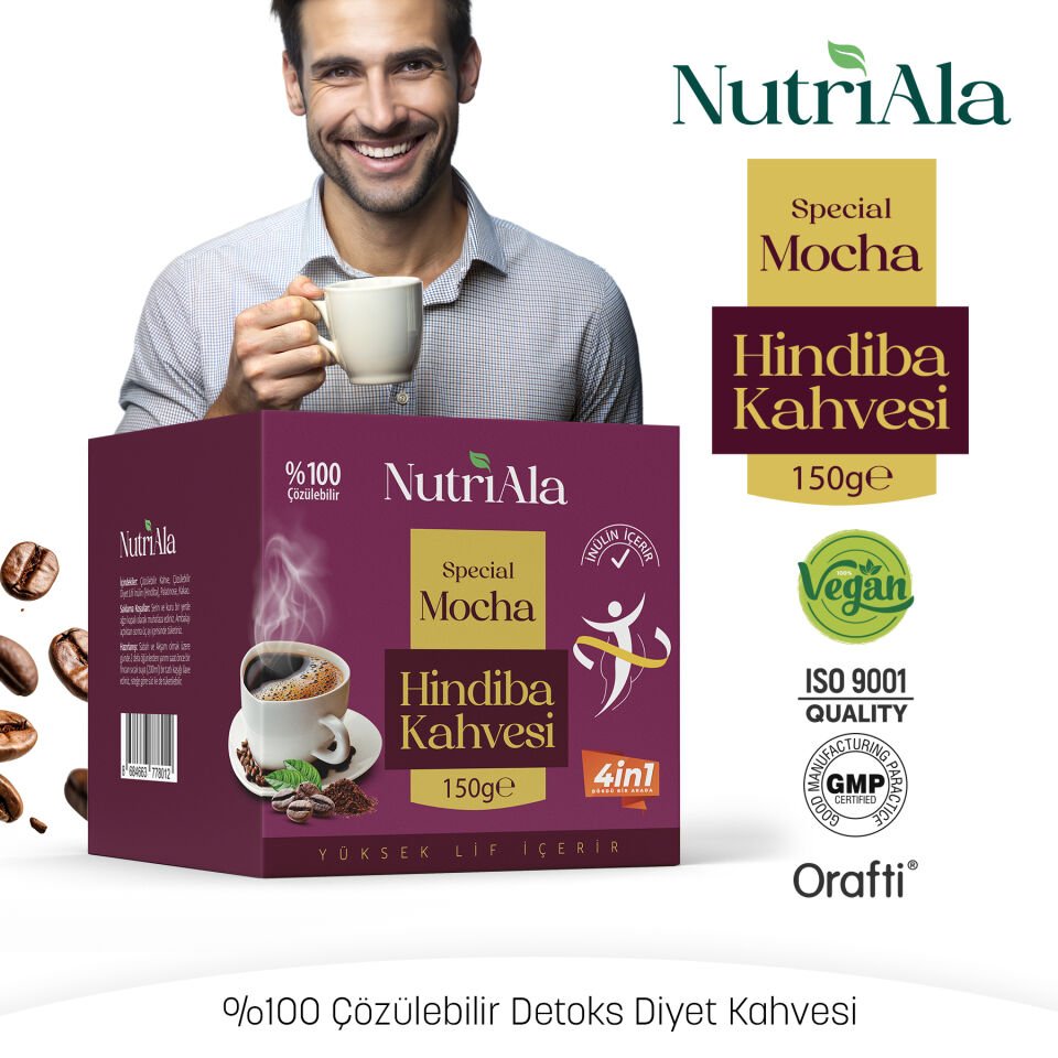 Hindiba Diyet Kahvesi Mocha Detox Kahvesi (inülin,lif,detoks) Orafti®-150gr