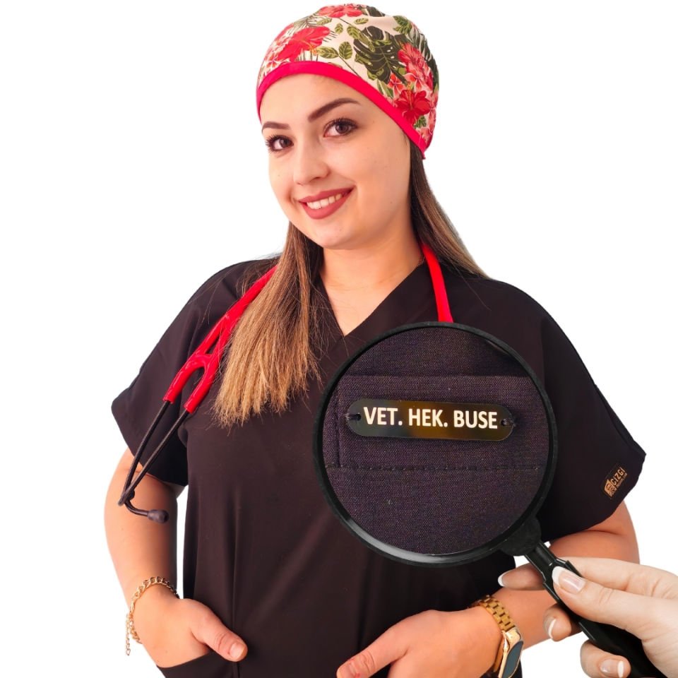 Petrol Mavisi Lüks Likralı Scrubs Greys Takım