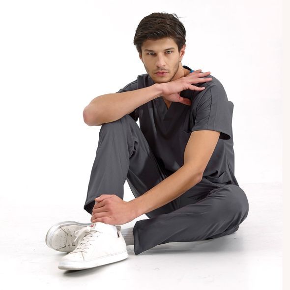 Füme Lüks Likralı Scrubs Greys Takım