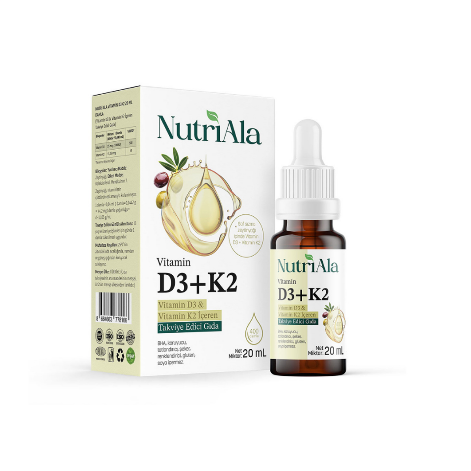 Vitamin D3 & K2 Damla 20ml - Kemik ve Bağışıklık Desteği