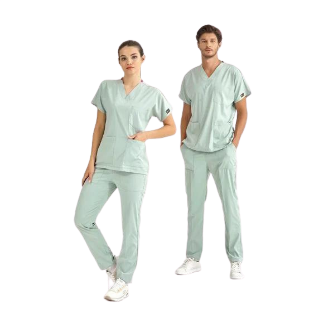 Mint yeşili Lüks Likralı Scrubs Greys Takım