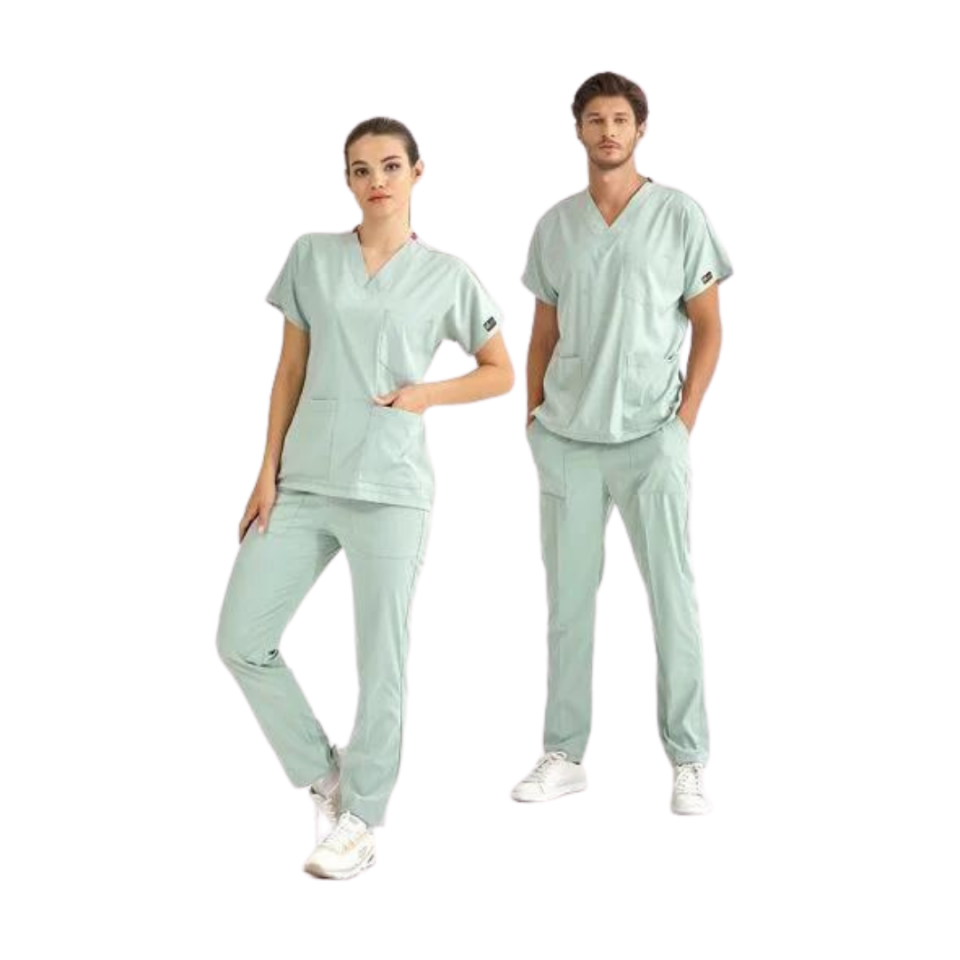 Mint yeşili Lüks Likralı Scrubs Greys Takım