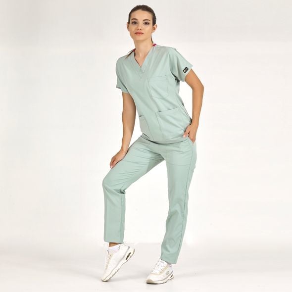 Mint yeşili Lüks Likralı Scrubs Greys Takım İSİM İSTEMİYORUM - xs(38)