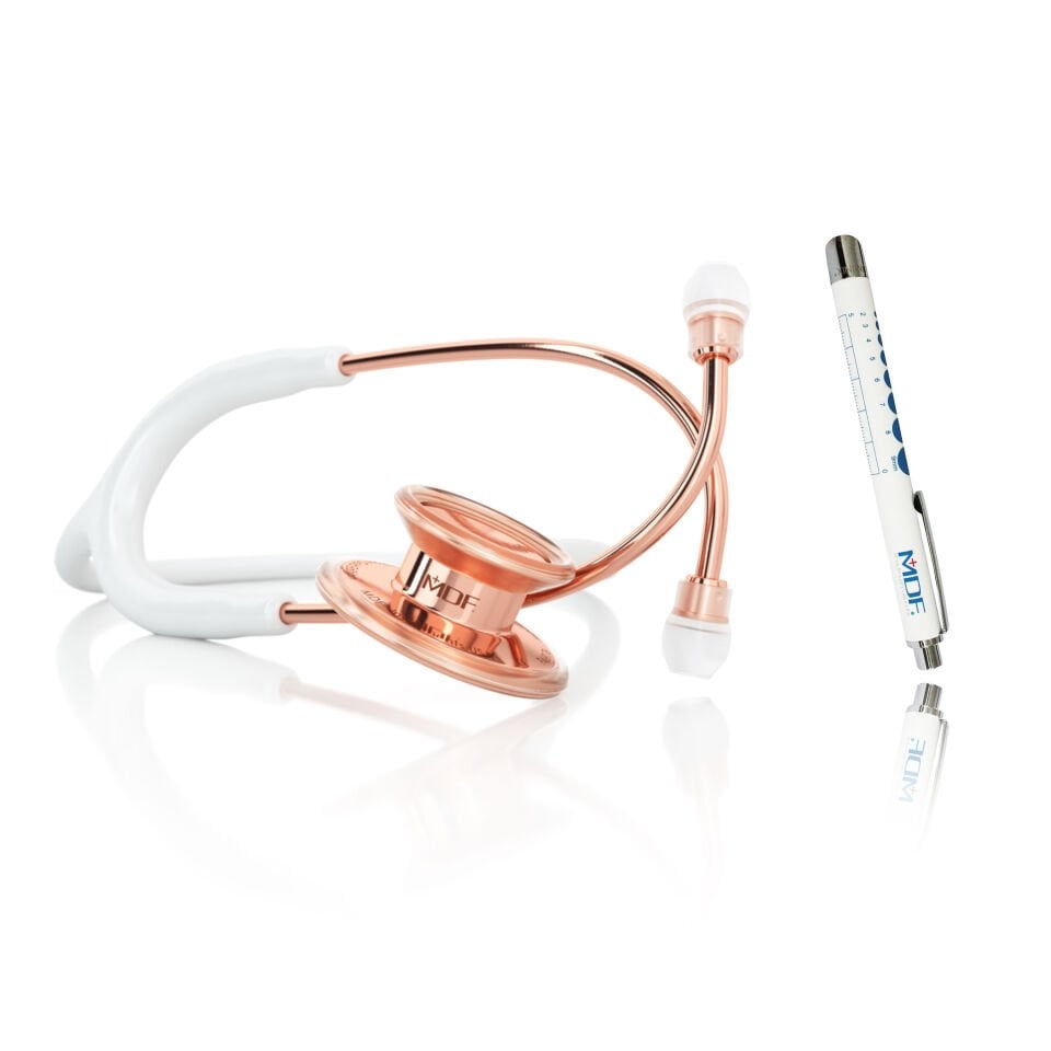 Mdf Steteskop Md One Paslanmaz Çelik - Beyaz / Rose Gold
