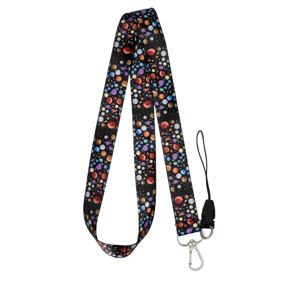 Gezegen Temalı Siyah Boyun Askı İpi (a8)