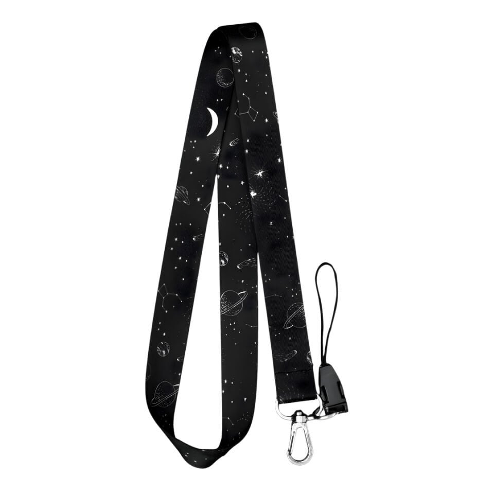 Galaksi Temalı Siyah Boyun Askı İpi (a34)