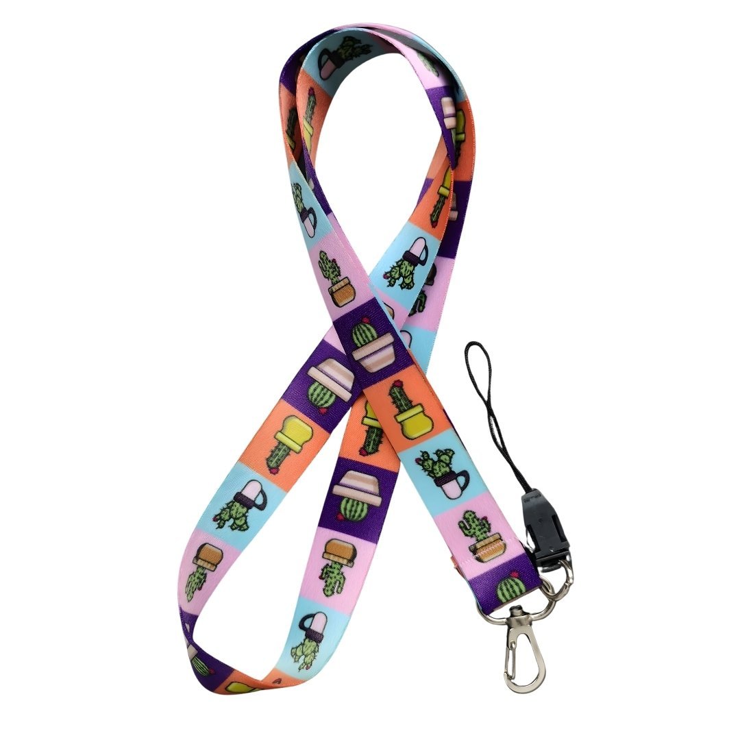 Kaktüs Temalı Çok Renkli Boyun Askı İpi (a35)