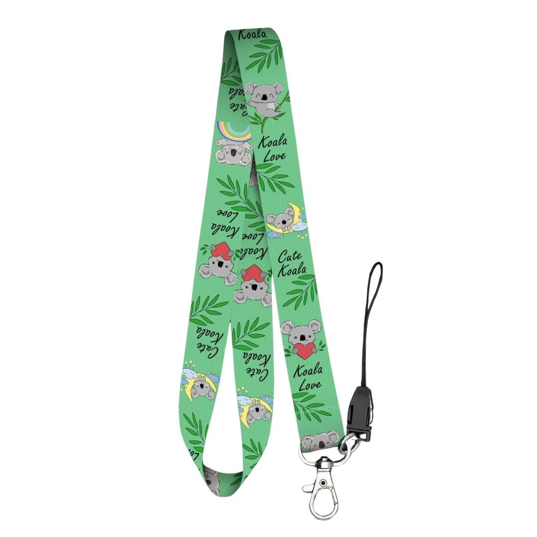Koala Temalı Yeşil Boyun Askı İpi (a69)
