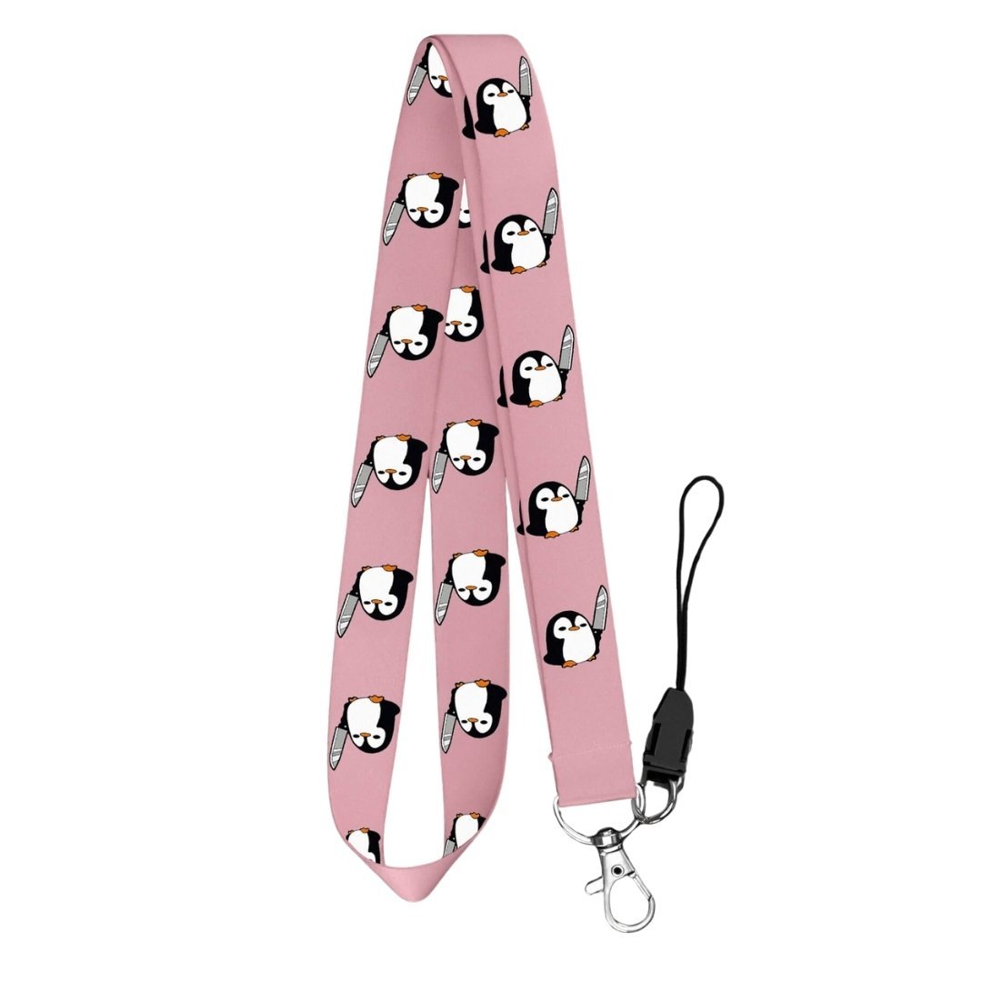 Katil Penguen Temalı Pembe Boyun Askı İpi (a73)