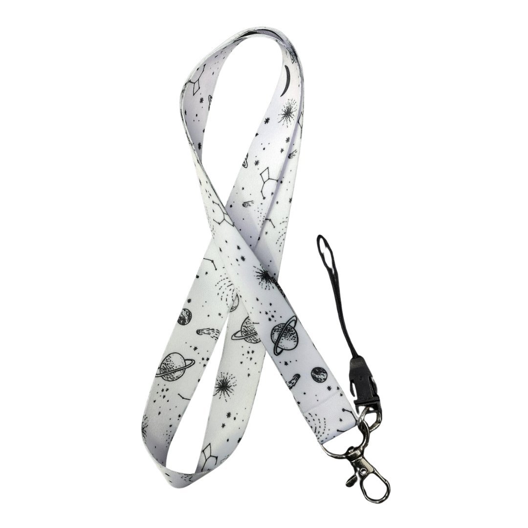 Galaksi Temalı Beyaz Boyun Askı İpi (a75)
