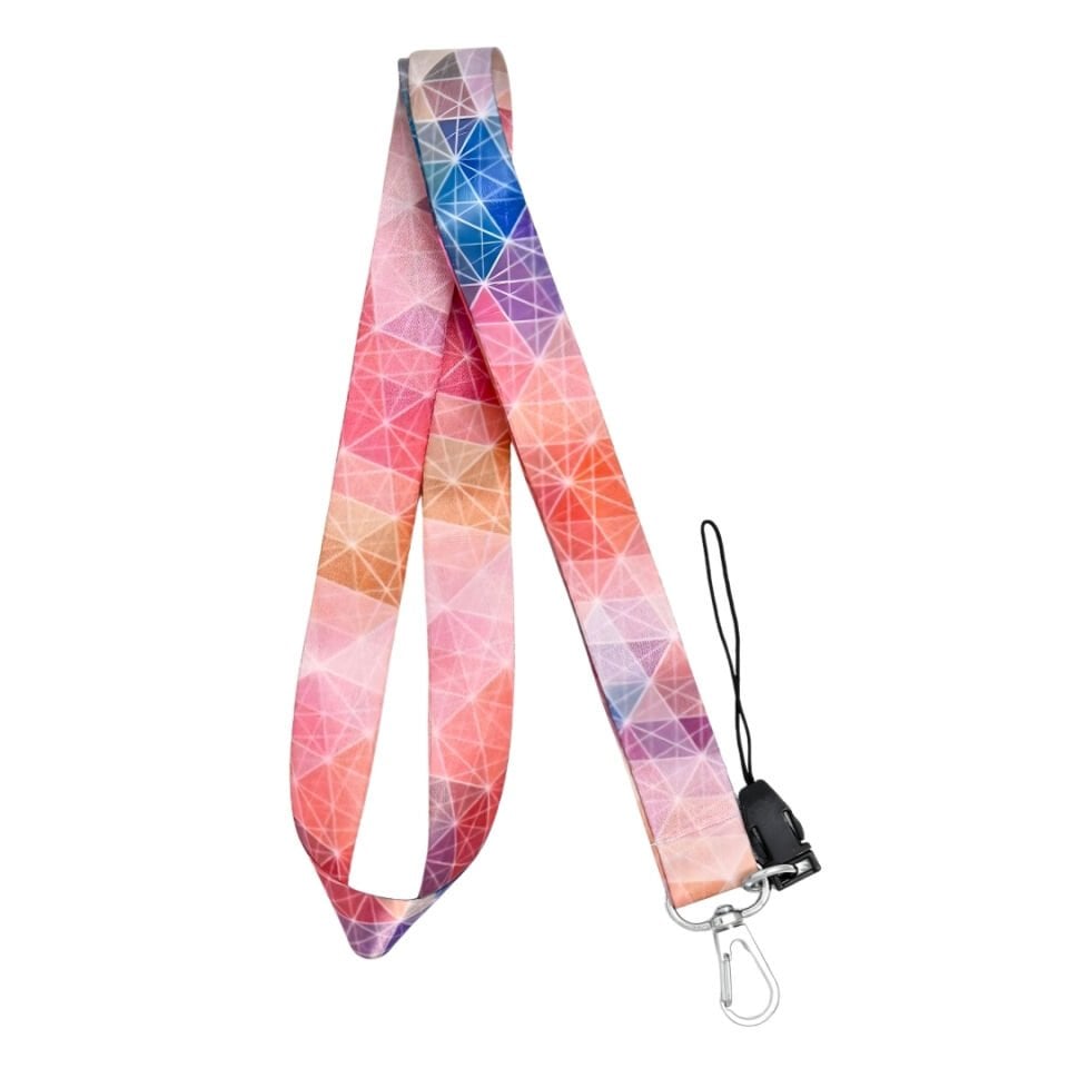 Geometrik Desen Temalı Çok Renkli Boyun Askı İpi (a85)