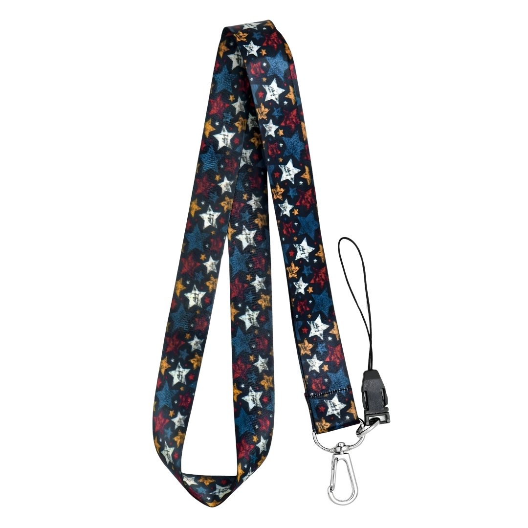 Renkli Yıldızlar Temalı Boyun Askı İpi (a95)