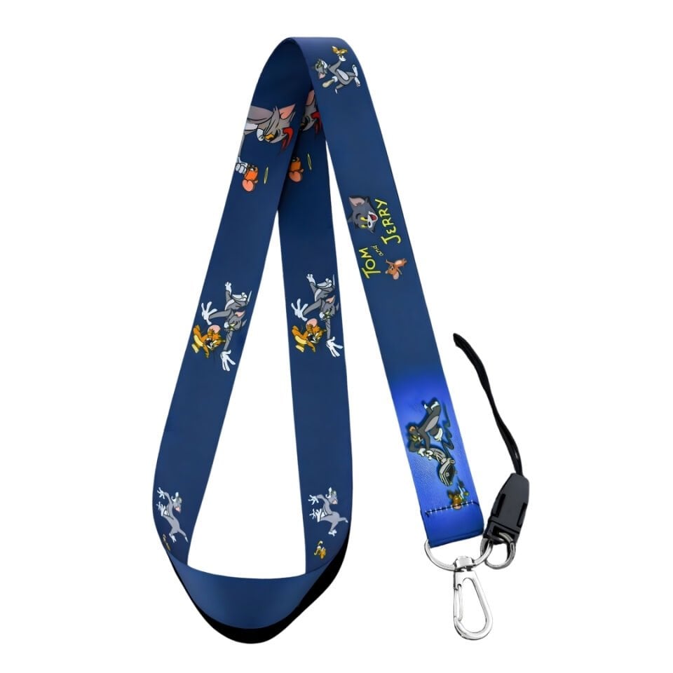 Tom & Jerry Temalı  Lacivert Boyun Askı İpi (a105)