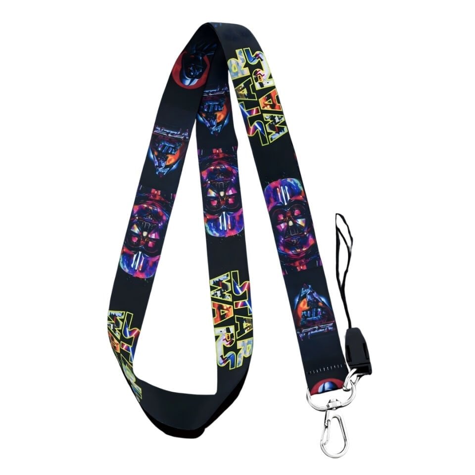 Star Wars Temalı Yanarlı Dönerli Siyah Boyun Askı İpi (a106)