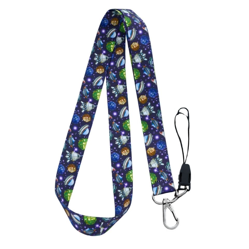 Uzay / Ufo Temalı Mor Boyun Askı İpi (a107)