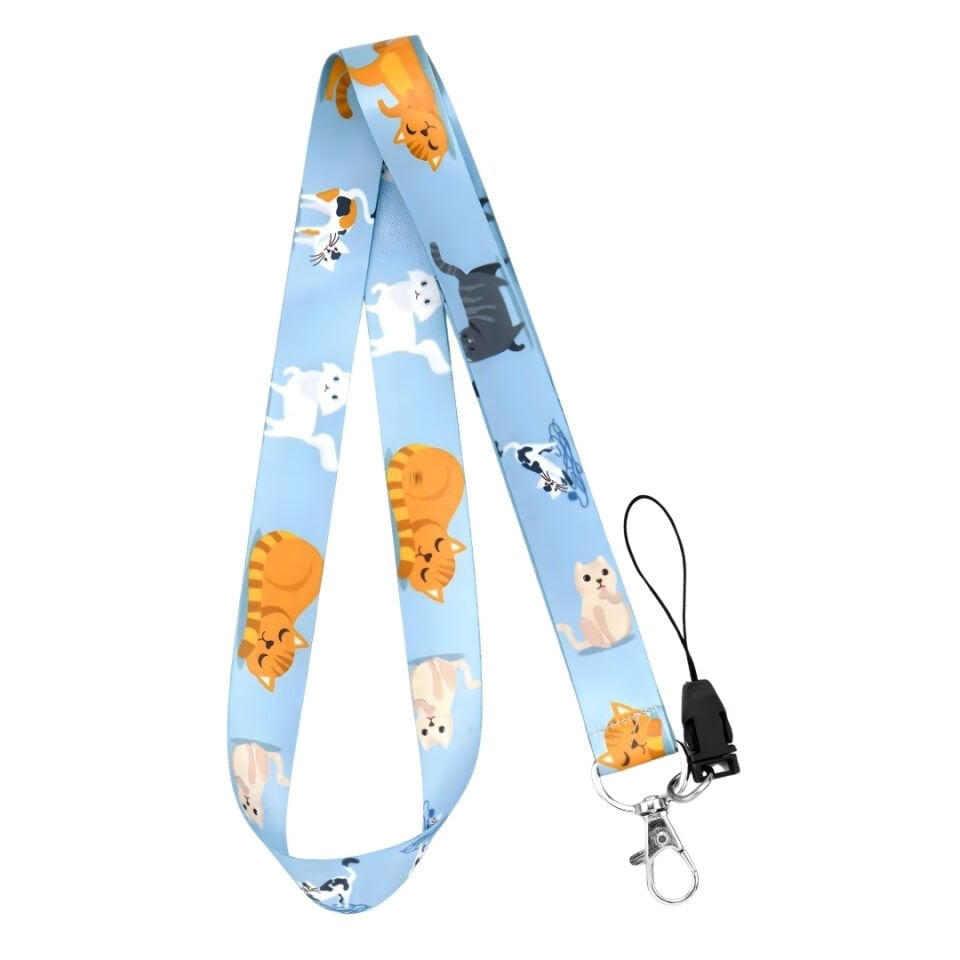 Kedi Cazibesi Temalı Boyun Askı İpi (a115)