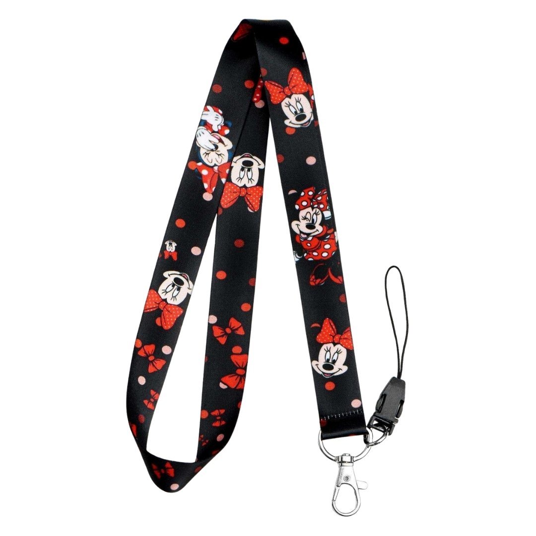 Minnie Mouse Temalı Siyah Boyun Askı İpi (a54)