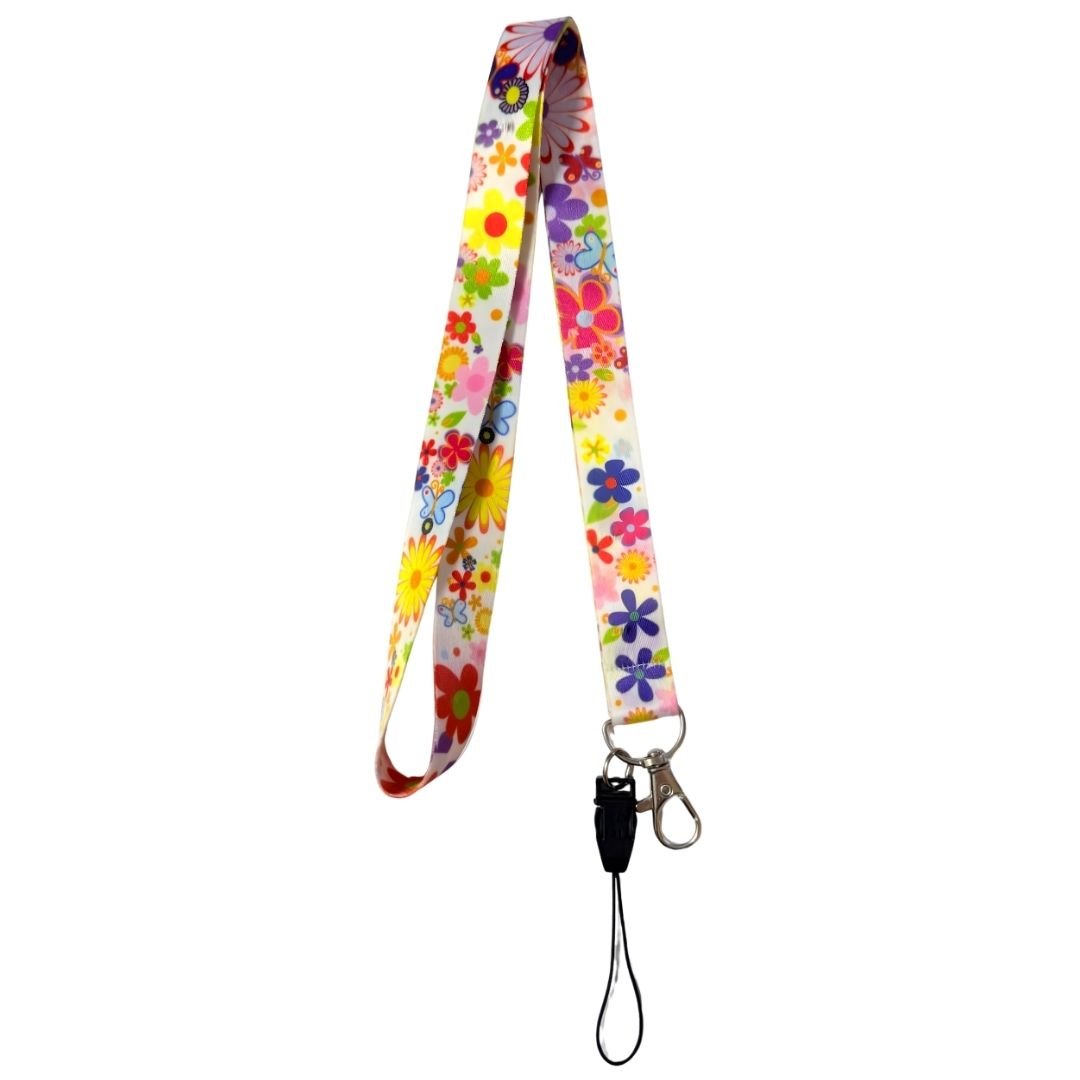 Renkli Çiçekler Temalı Boyun Askı İpi (b27)