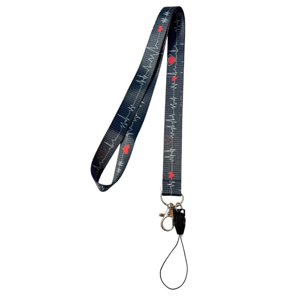 Kalp Grafiği Temalı Boyun Askı İpi (b43)