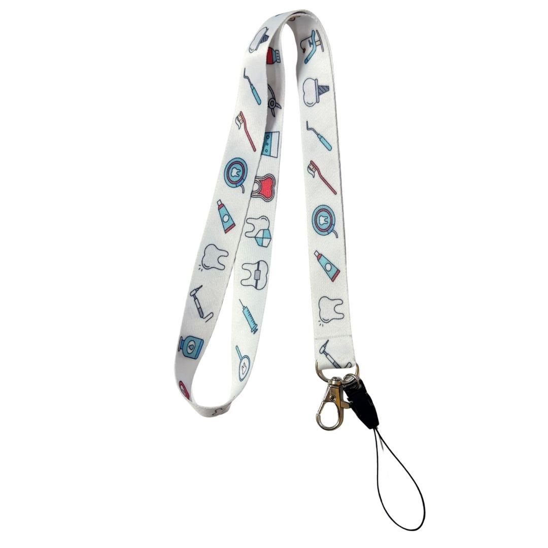 Beyaz Diş Temalı Boyun Askı İpi (b44)