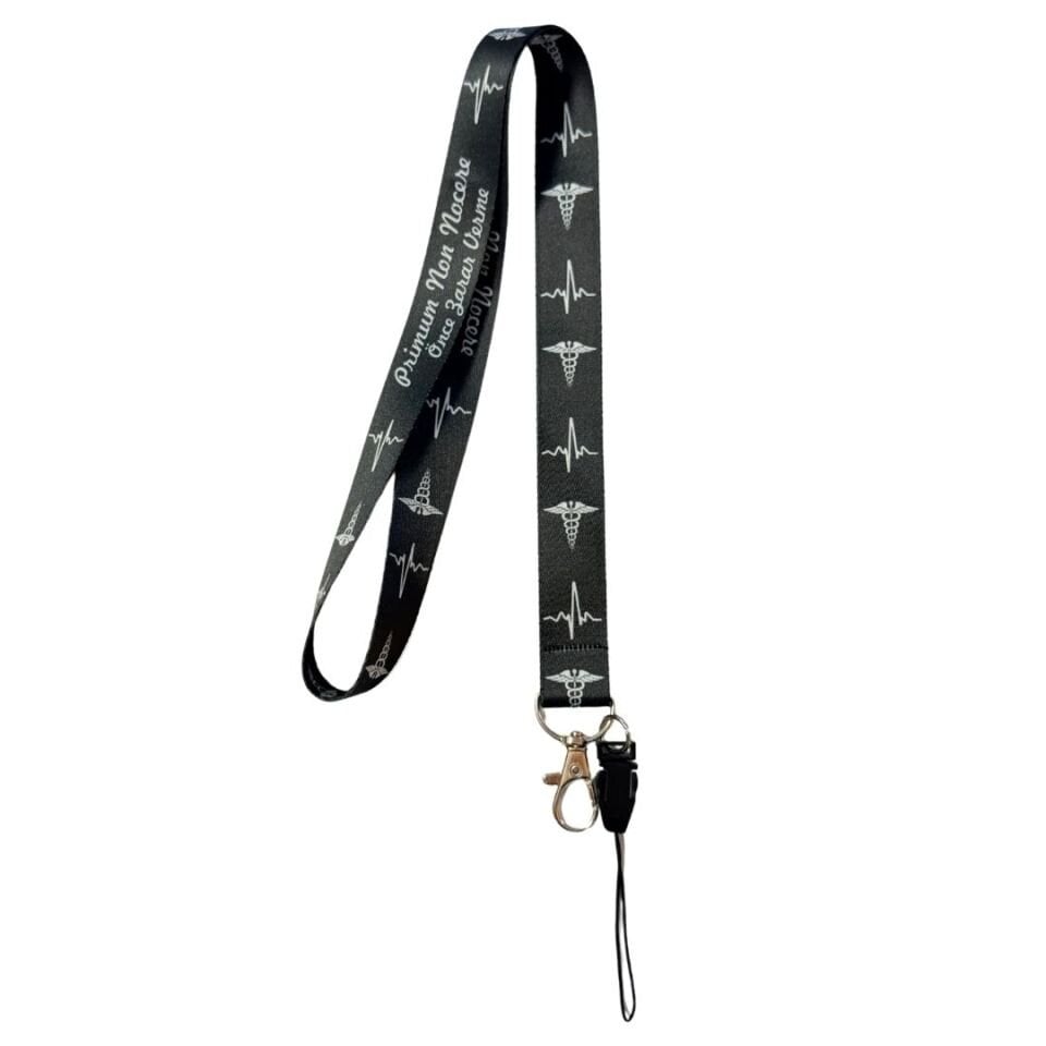 Tıp Sembollü Temalı Gri Boyun Askı İpi (b46)